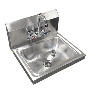 amgood wall mounted hand sink with gooseneck faucet | 17" x 15"
