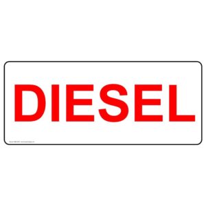 compliancesigns.com diesel safety label decal, 14x5 inch vinyl for fuel