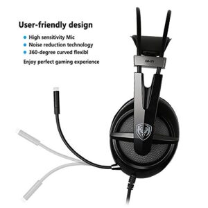 Somic G938 Virtual 7.1 Surround Sound Gaming Headset for PC, Compatible with PS4 and Laptop, Mic and LED Lights, USB Plug