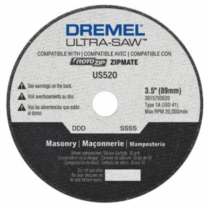 dremel us520-01 ultra-saw 3.5-inch masonry cutting wheel , silver