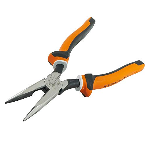 Klein Tools 2038EINS Long Nose Side Cutter Insulated Pliers with Slim Induction Hardened Cutting Knives for Long Life, 8-Inch