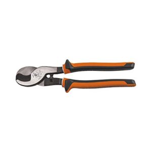 klein tools 63050-eins cable cutters, electricians insulated cable cutter, cuts aluminum, soft copper, communications cable