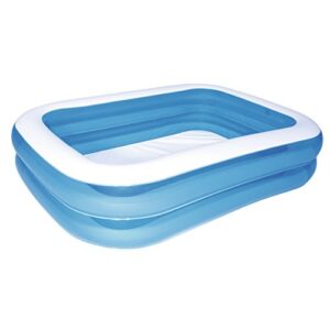 bestway - deluxe rectangular blue inflatable pool, 211 x 132 x 46 cm