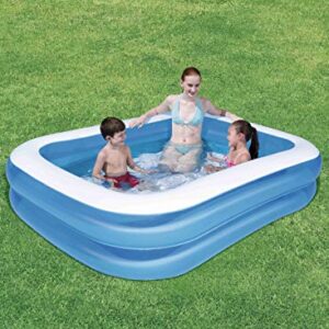 Bestway - Deluxe Rectangular Blue Inflatable Pool, 211 x 132 x 46 cm