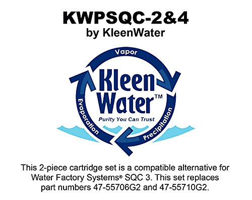 KleenWater Reverse Osmosis Water Filter Replacements for SQC3, Compatible with Water Factory 47-55706G2, 47-55710G2, 2 Cartridge Set, Made in USA