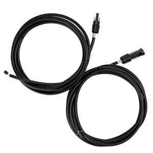 renogy 10ft 10awg solar wire extension cables with female and male connector, 1 pair, adaptor kit, black