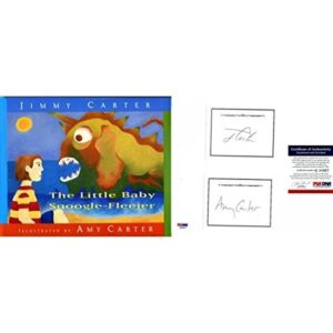 sports memorabilia jimmy and amy carter signed copy of the little baby snoogle-fleejer psa