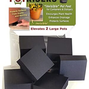 POTRISERS PR2-6 Invisible Pot Feet Large 2" Size Potfeet, 6-Pack, Black