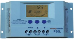 windynation p30l lcd 30a pwm solar panel regulator charge controller with digital display and user adjustable settings