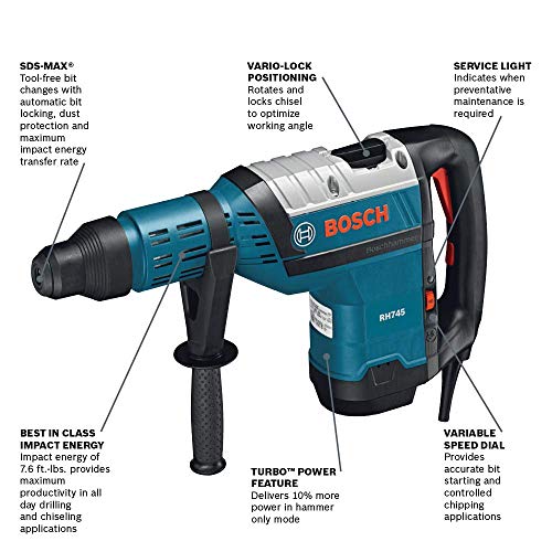 Bosch RH745 1-3/4-Inch SDS-Max Rotary Hammer, Variable Speed