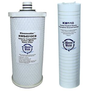 kleenwater brand filter, compatible with selecto scientific 109-0010 (101-230, 101-290) compatible filter set for mf 5/600 foodservice system