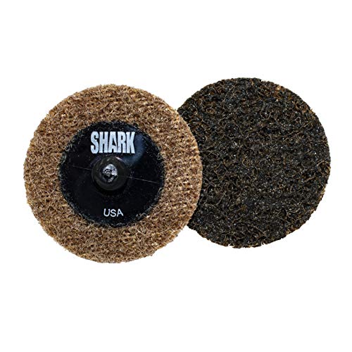 Shark Industries PN-13062 25-Pack Brown/Coarse Type R Quick Change Surface Conditioning Discs, 2” Diameter – Coarse Grit for Cleaning, Finishing and Deburring on All Metals (25 Discs)