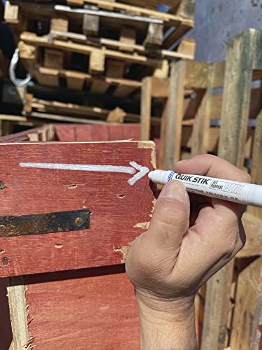 Markal 61126- Quik Stik All Purpose Mini, Solid Paint Marker, Perfect for Wood, Metal, Tire marking & Construction, Marks on Any Surface-Wet, Smooth, Rough, or Hot, White Color (12 Pk)