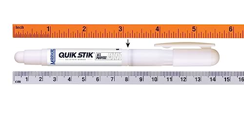 Markal 61126- Quik Stik All Purpose Mini, Solid Paint Marker, Perfect for Wood, Metal, Tire marking & Construction, Marks on Any Surface-Wet, Smooth, Rough, or Hot, White Color (12 Pk)