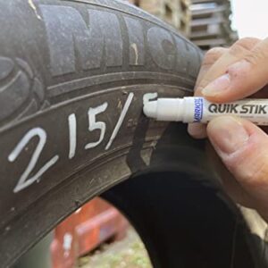 Markal 61126- Quik Stik All Purpose Mini, Solid Paint Marker, Perfect for Wood, Metal, Tire marking & Construction, Marks on Any Surface-Wet, Smooth, Rough, or Hot, White Color (12 Pk)