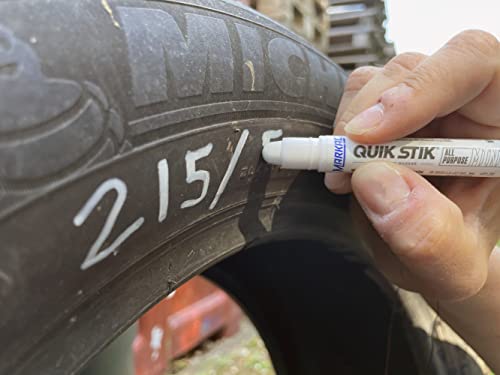 Markal 61126- Quik Stik All Purpose Mini, Solid Paint Marker, Perfect for Wood, Metal, Tire marking & Construction, Marks on Any Surface-Wet, Smooth, Rough, or Hot, White Color (12 Pk)