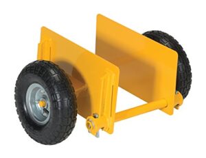 vestil pldl-adj-10pn steel adjustable panel dolly with pneumatic wheels 20-7/8 in. x 15 in. x 11-1/2 in. 600 lb. capacity yellow