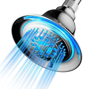 dreamspa all chrome water temperature controlled color changing 5-setting led shower head by top brand manufacturer! color of led lights changes automatically according to water temperature