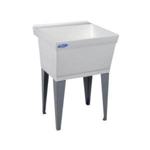 mustee 15f utilatub laundry tub floor mount, 23.5-inch x 23-inch, white