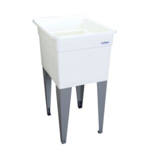 mustee 21f lil'tub utilatub laundry tub floor mount, 24-inch x 18-inch, white