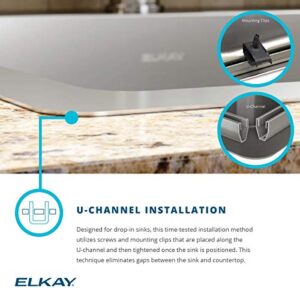 Elkay ECTSRS33229TBG1 Crosstown Single Bowl Dual Mount Stainless Steel Sink Kit