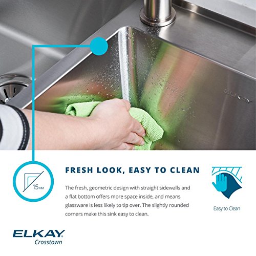 Elkay ECTSRS33229TBG1 Crosstown Single Bowl Dual Mount Stainless Steel Sink Kit