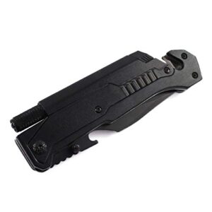 Wartech YC-S-9045-BK Spring Assisted 5 in 1 Pocket Knife, 8.5" , Black