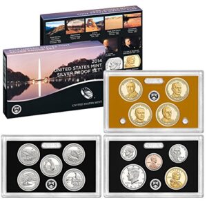 2014 s u.s. mint 14-coin silver proof set - ogp box & coa proof