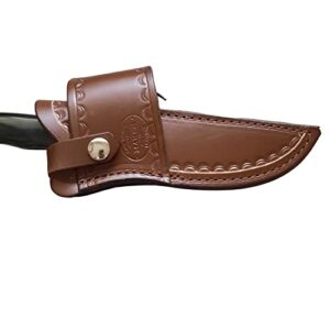 Custom Leather Cross Draw Knife Sheath for Buck 119 SPECIAL Knife, Dyed Brown, Sheath Only