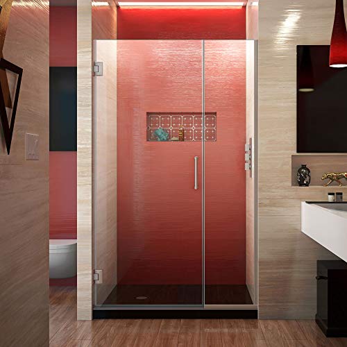 DreamLine Unidoor Plus 39 1/2 - 40 in. W x 72 in. H Frameless Hinged Shower Door in Brushed Nickel, SHDR-243957210-04