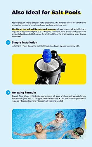 Pool RX 101003 Swimming Pool Algaecide, 4 Pack, Blue