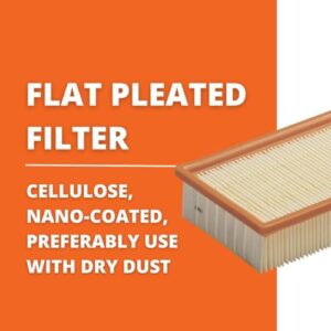 Fein Dust Extractor Flat-Fold Filter for Turbo Vacuum - Cellulose with Dust Class M Certification - 31345012010