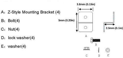 Solar Panels Mounting Z Brackets Mounts Kit for RV Boat Off Grid Roof,38mm Width,Support Solar Panels Up to 80W