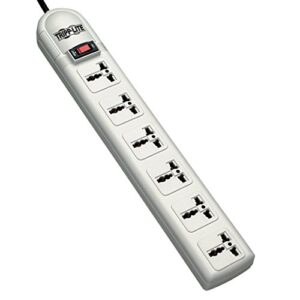 tripp lite surge 6 universal outlets/cee plug 230v 750 joules - surge protector - 10 a - ac 230 v - output connectors: 6 - france, germany - light gray
