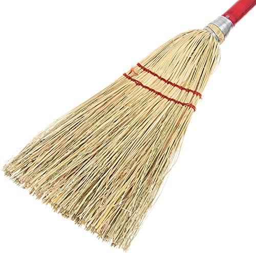Flo-Pac Lobby Broom Corn Broom, Short Broom for Kitchen, Restaurants, Home, Corn, 34 Inches, Red, (Pack of 12)