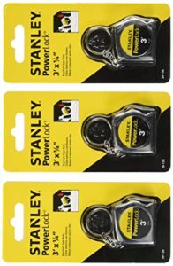 stanley hand tools 39-130 3' powerlock key tape rule - 3 pack