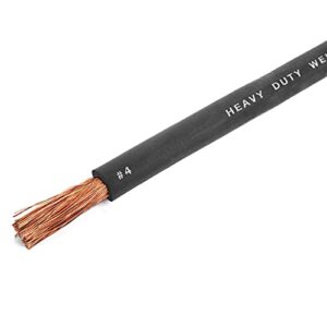 EWCS 4 Gauge Premium Extra Flexible Welding Cable 600 Volt - Black - 25 Feet - Made in The USA