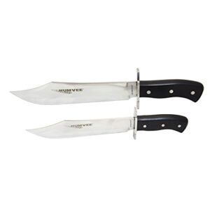 humvee hmv-bc-03-bk campco bowie knife set with mirror polished stainless steel blades and black pakawood handles