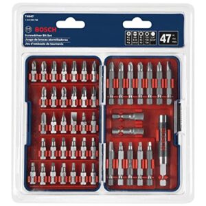 BOSCH T4047 47-Piece High-Carbon Steel Hex Shank Screwdriver Bit Assorted Set