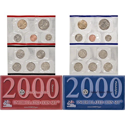 2000 United States Mint Uncirculated Coin Set (U00) in Original Government Packaging