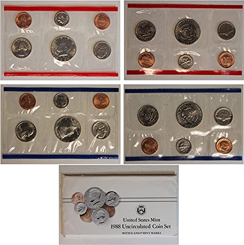 1988 United States Mint Uncirculated Coin Set (U88) in Original Government Packaging