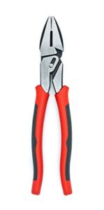 crescent 9" lineman's compound action dual material pliers - cca20509, red