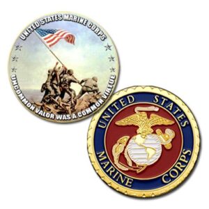 u.s marine corps iwo jima printed challenge coin 621#
