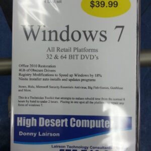 Windows 7 All Platforms 32 & 64 Bit Recovery / Reinstall / Repair Load Disks