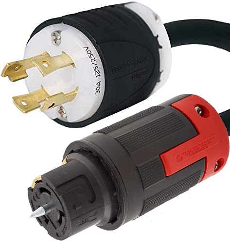 Iron Box L14-30P to CS6364C Power Cord Plug Adapter - 25 Foot, 125/250V, 10/4 SOOW Cable, 4-Pin, Part # IBX-6112-25 (25 ft)