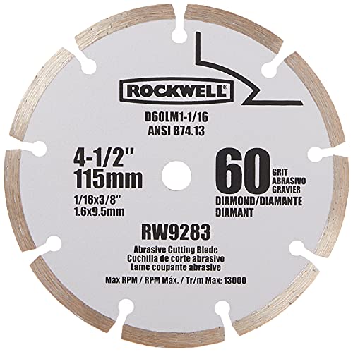 Rockwell RW9283 4 1/2-Inch 60-Grit Diamond Compact Circular Saw Blade