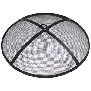 sunnydaze heavy-duty steel mesh fire pit spark screen with handle - 24-inch diameter