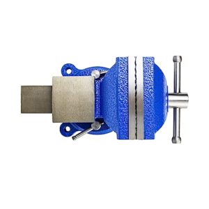 HFS (R) 5" Heavyduty Bench Vise Anvil Forged.360 Swivel Locking Base Desktop Clamp (16LBS), FS Blue Design