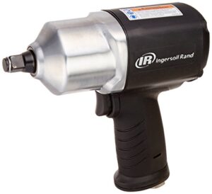 ingersoll rand edge series eb2125x 1/2" composite air impact wrench, 690 ft lbs max reverse torque, lightweight, one hand forward/reverse switch, black silver