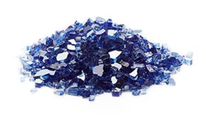 exotic fire glass | cobalt blue reflective fire pit glass | 25 pound bag | small 1/4 inch glass size | perfect for any natural gas or propane outdoor fire pit
